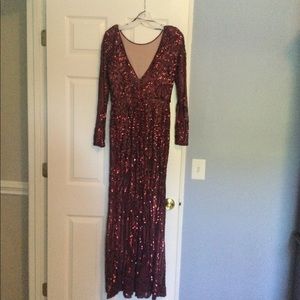 Night Way Collection Long Sequin Dress